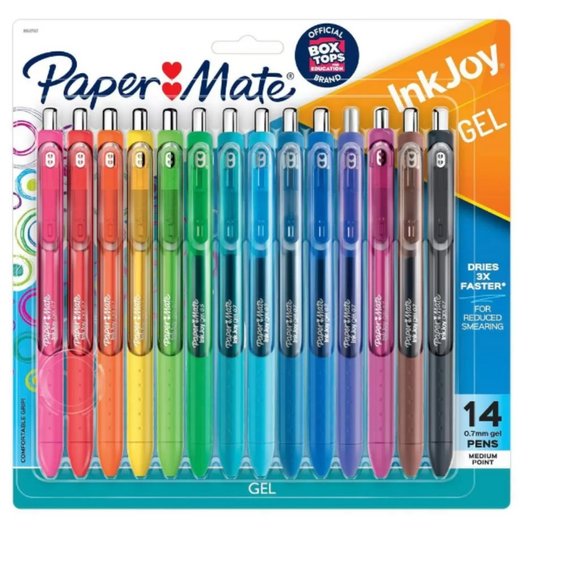 Paper Mate InkJoy Gel Pens 14 Retractable In Set Medium Tip 0.7 mm - Picture 1 of 1